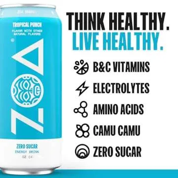 ZOA Tropical Punch Energy Drink - Sugar Free with Electrolytes