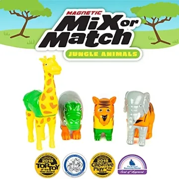 Magnetic Mix or Match Jungle Animals Toy Set 16 Pieces