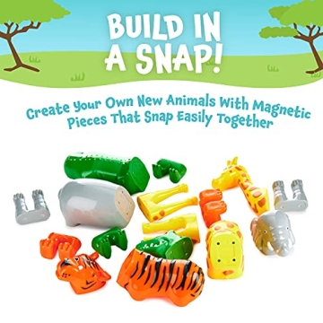 Magnetic Mix or Match Jungle Animals Toy Set 16 Pieces