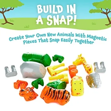Magnetic Mix or Match Jungle Animals Toy Set 16 Pieces
