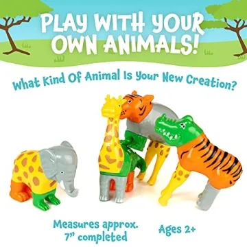 Magnetic Mix or Match Jungle Animals Toy Set 16 Pieces