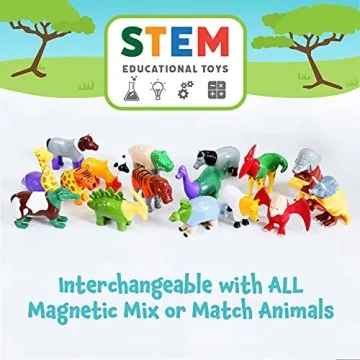 Magnetic Mix or Match Jungle Animals Toy Set 16 Pieces