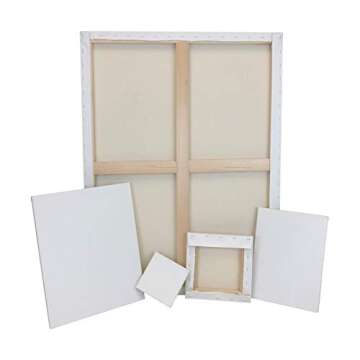 North American Made Artist Canvas (6 / Pack) On 3/4" Stretcher Bars, Double Primed with Acrylic Gesso 15 oz, Suitable for Oil, Acrylic Paints & Mixed Media Applications, Back Stapled (12" x 12")