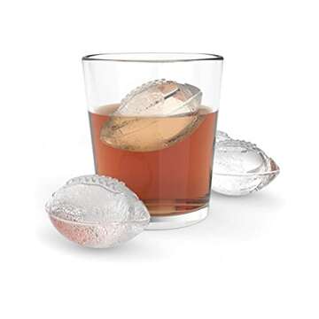 Football Ice Mold Dishwasher Safe Novelty Silicone 2 Inch Ice Sphere Maker for Sports Fans, Set of 1