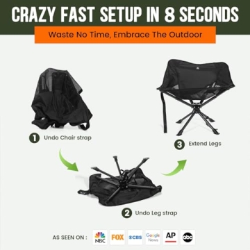 TCEK Compact Swivel Chair for Outdoor Adventures