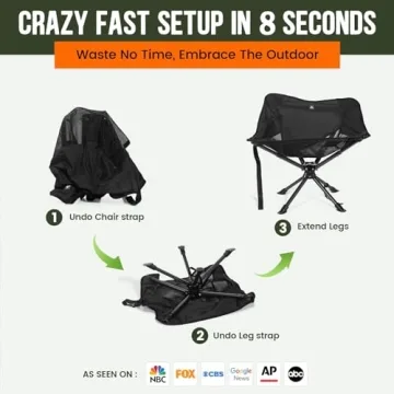 TCEK Compact Swivel Chair for Outdoor Adventures