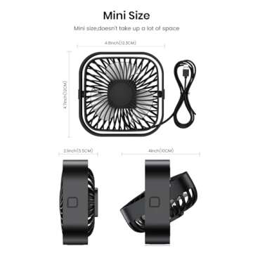 TOPK USB Desk Fan 2Pack Mini Personal Fan Portable, Strong Airflow & Quiet Operation, USB Powered, T...