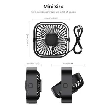 TOPK USB Desk Fan 2Pack Mini Personal Fan Portable, Strong Airflow & Quiet Operation, USB Powered, T...