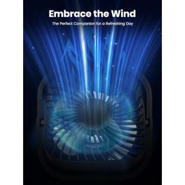 TOPK USB Desk Fan 2Pack Mini Personal Fan Portable, Strong Airflow & Quiet Operation, USB Powered, Three-Speed Wind Small USB Fan for Desk, 360° Rotatable Head for Home Office Table and Desktop Black