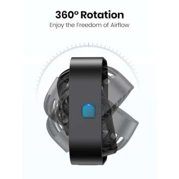 TOPK USB Desk Fan 2Pack Mini Personal Fan Portable, Strong Airflow & Quiet Operation, USB Powered, Three-Speed Wind Small USB Fan for Desk, 360° Rotatable Head for Home Office Table and Desktop Black