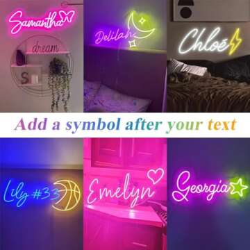 CFCHNWS Custom Neon Sign for Wall Decor,Personalized Neon Sign Customizable for Business Sign,Led Sign Custom Neon Lights Customize Large Name Signs for Bar Nail Shop