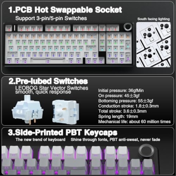 Aula F99 Pro Wireless Mechanical Keyboard with Knob