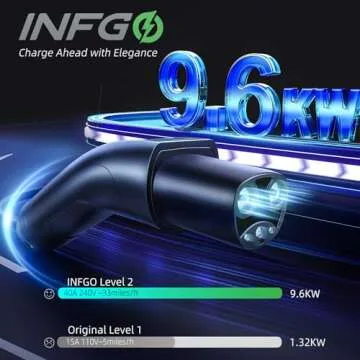 INFGO Fast Tesla Charger Level 2 25FT: 40A Portable EV Charger for Tesla