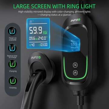 Portable INFGO Fast Tesla Charger Level 2 with 25FT Cord