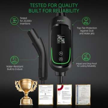Portable INFGO Fast Tesla Charger Level 2 with 25FT Cord