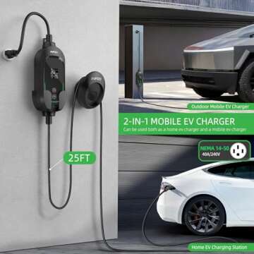 Portable INFGO Fast Tesla Charger Level 2 with 25FT Cord