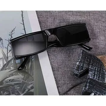 FEISEDY Futuristic Rectangular Sunglasses UV Protection