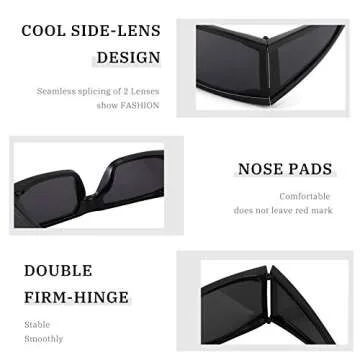 FEISEDY Futuristic Rectangular Sunglasses UV Protection