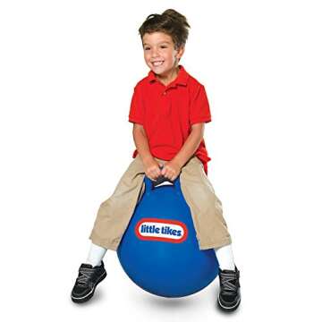 Little Tikes Bouncing Fun! Blue Hopper 9301B - Mega 18" Inflatable Heavy Gauge Durable Vinyl Ball - Deflates Easily for Storage - Exercise Learning Fun? YES - Use That Energy! for Kids Ages 4-8