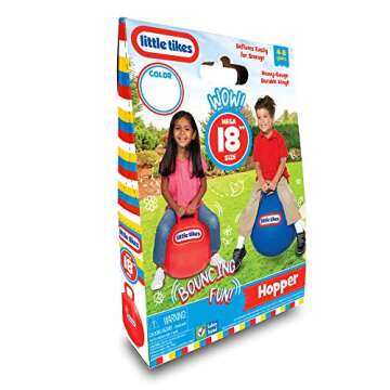 Little Tikes Bouncing Fun! Blue Hopper 9301B - Mega 18" Inflatable Heavy Gauge Durable Vinyl Ball - Deflates Easily for Storage - Exercise Learning Fun? YES - Use That Energy! for Kids Ages 4-8