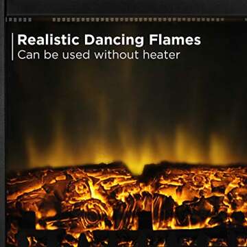 TURBRO Suburbs TS17 Compact Electric Fireplace Stove, 18” Freestanding Stove Heater with Realistic Flame - CSA Certified - Overheating Safety Protection - for Small Spaces - 1400W