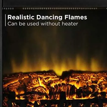 TURBRO Suburbs TS17 Compact Electric Fireplace Stove, 18” Freestanding Stove Heater with Realistic Flame - CSA Certified - Overheating Safety Protection - for Small Spaces - 1400W