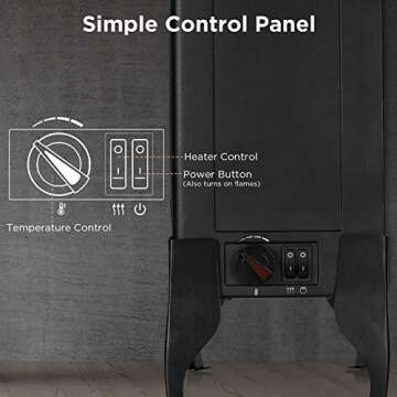 TURBRO Suburbs TS17 Compact Electric Fireplace Stove, 18” Freestanding Stove Heater with Realistic Flame - CSA Certified - Overheating Safety Protection - for Small Spaces - 1400W