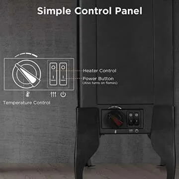 TURBRO Suburbs TS17 Compact Electric Fireplace Stove, 18” Freestanding Stove Heater with Realistic Flame - CSA Certified - Overheating Safety Protection - for Small Spaces - 1400W