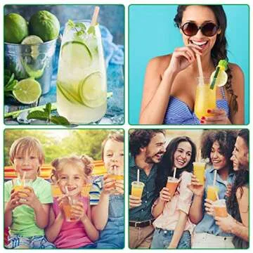 Q-DIRT PRO Reusable Bamboo Drinking Straws 7.8 Inches 100% Natural Eco Friendly Biodegradable and Organic 20 Sticks Bamboo Wooden Straw Includes Cleaning Brushes
