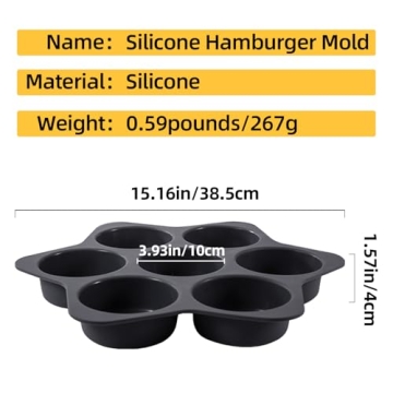 atrccs Silicone Hamburger Bun Mold Easy Release Baking Tool