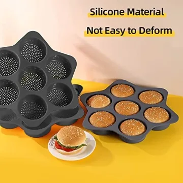 atrccs Silicone Hamburger Bun Mold Easy Release Baking Tool