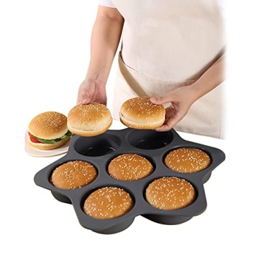 atrccs Silicone Hamburger Bun Mold Easy Release Baking Tool