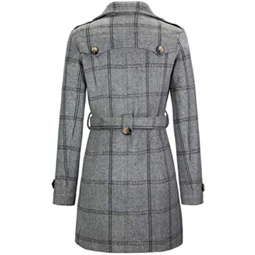 Wantdo Womens Stylish Plaid Peacoat for Fashionable Warmth