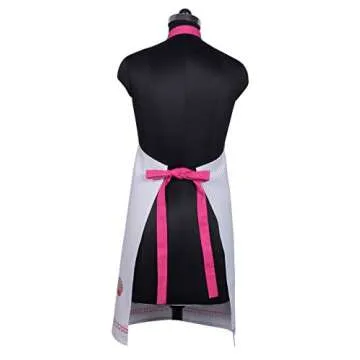 AMOUR INFINI Baking Apron for Women Aprons with Pockets, Adjustable Strap & Waist Ties Cotton Apron for Baking, Gardening Spring Apron (27.5 x 33 Inches - Cup Cakes)