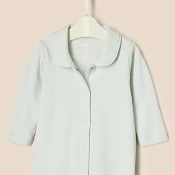 Amazon Essentials x Sofia Grainge Unisex Babies' Sleep and Play Bodysuit, Pack of 2, Pale Green/Posey Floral, 0-3 Months