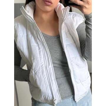 Warm and Stylish Zeagoo White Puffer Vest for Women