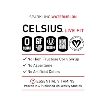 CELSIUS Sparkling Watermelon Energy Drink, Natural Boost