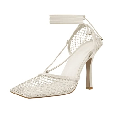 Richealnana Women's Square Toe Mesh Strappy Sandals