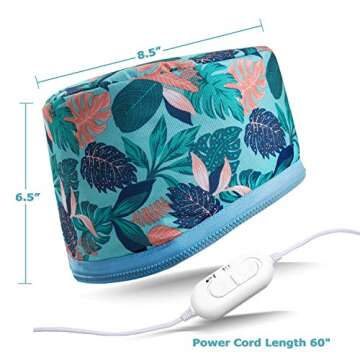 VICARKO Hair Steamer Thermal Heat Cap 𝐄𝐱𝐭𝐞𝐧𝐝𝐞𝐝 𝐂𝐨𝐫𝐝 Deep Conditioning Natural Black Hair Scalp Treatment Spa Hot Head Care Electric for Home Use