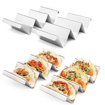 ARTTHOME Taco Holder Stand 4 Pack - Stainless Steel, Oven Safe