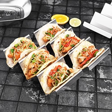 Stainless Steel Taco Holder Stand - 4 Pack by ARTTHOME