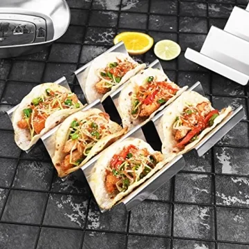 Stainless Steel Taco Holder Stand - 4 Pack by ARTTHOME
