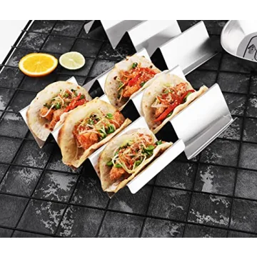 Stainless Steel Taco Holder Stand - 4 Pack by ARTTHOME
