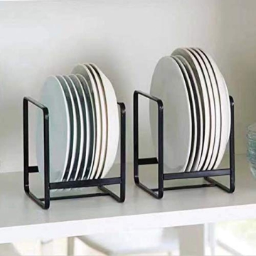 MINGFANITY 2PCS Plate Holders - Efficient Metal Dish Organizer for Cabinets