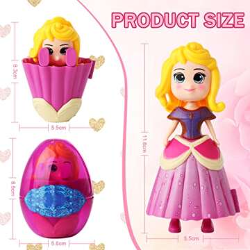 xutengy 4 Pack Easter Basket Stuffers Gifts Jumbo Princess Eggs， Deformation Prefilled Deformation...