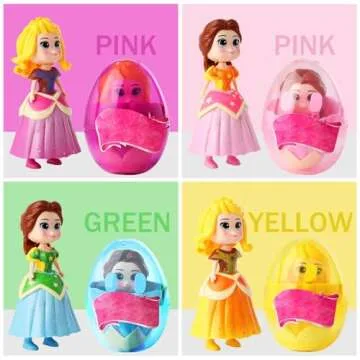 xutengy 4 Pack Easter Basket Stuffers Gifts Jumbo Princess Eggs， Deformation Prefilled Deformation Toys for Kids Toddler Boys Girls ，Basket Stuffers Gifts Fillers