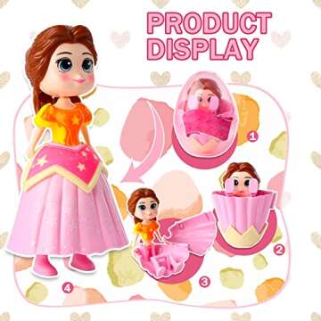 xutengy 4 Pack Easter Basket Stuffers Gifts Jumbo Princess Eggs， Deformation Prefilled Deformation Toys for Kids Toddler Boys Girls ，Basket Stuffers Gifts Fillers