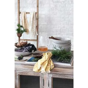 Bloomingville 8.25 Inches 60-Ounce Ribbed Glass, Clear Pitcher