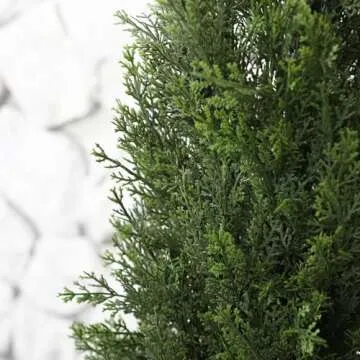 Laiwot 4FT Artificial Cedar Topiary Trees for Outdoors Potted Fake Cypress Trees Faux Evergreen Plants for Home Porch Decor Set of 2