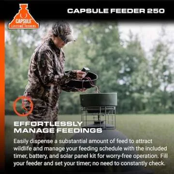 CAPSULE Feeder Game Feeder with 250LB Capacity, 360-Degree Broadcast Hunting Game Feeder